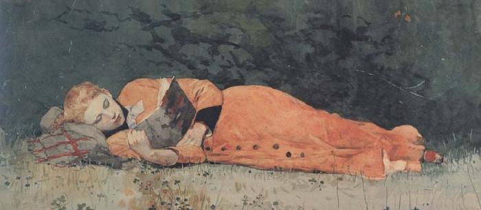Winslow Homer The New Novel (mk44) Germany oil painting art